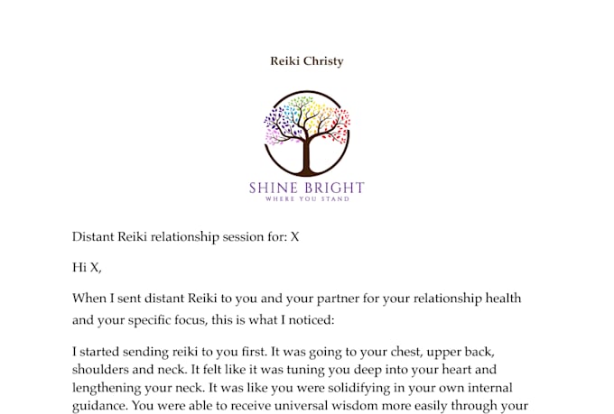 give a relationship reiki session